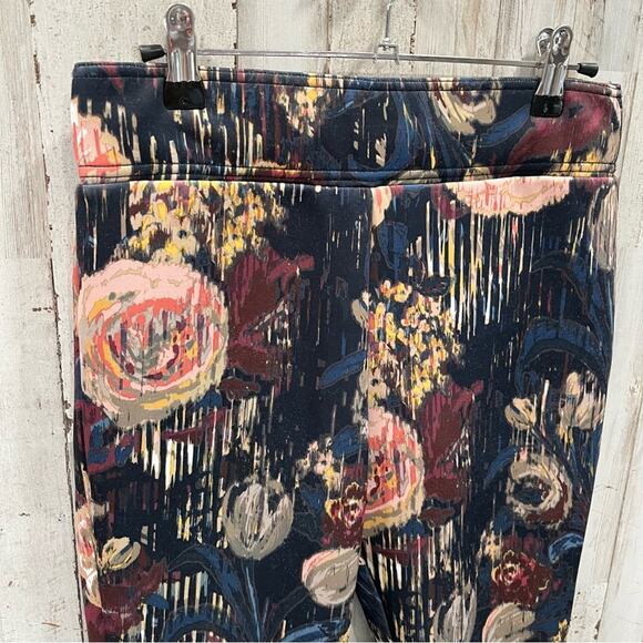 Abercrombie Abstract Floral Legging Pants Zipper Detail Womens Medium - Picture 2 of 7